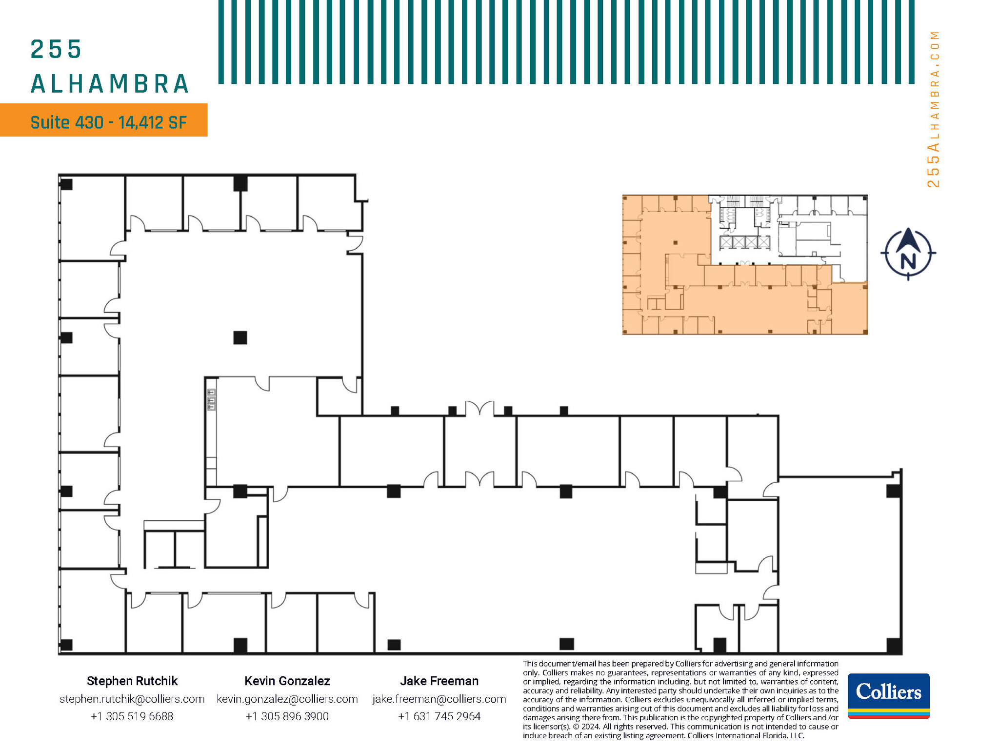 255 Alhambra Cir, Coral Gables, FL en alquiler Plano de la planta- Imagen 1 de 1