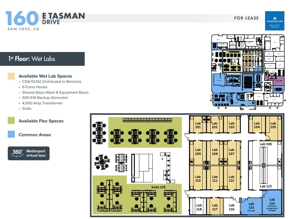 160 E Tasman Dr, San Jose, CA en alquiler Plano de la planta- Imagen 1 de 2