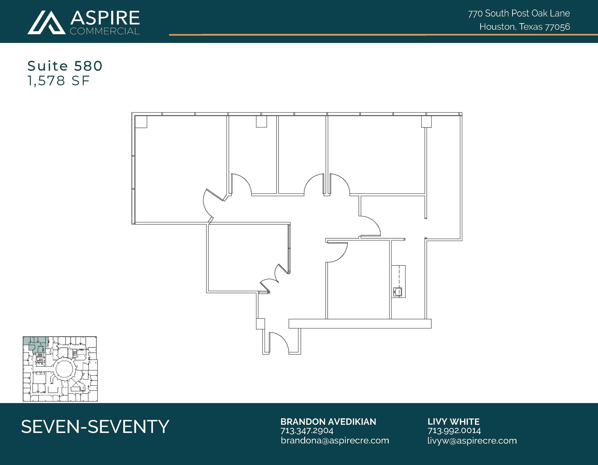 770 S Post Oak Ln, Houston, TX en alquiler Plano de la planta- Imagen 1 de 3