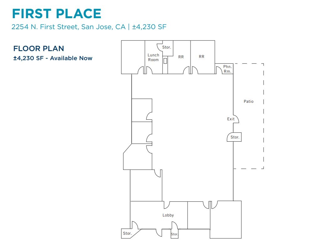 2270 N 1st St, San Jose, CA en alquiler Plano de la planta- Imagen 1 de 1