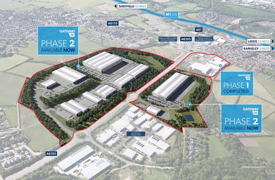 Dearne Valley Pky, Hoyland en venta - Vista aérea - Imagen 3 de 6