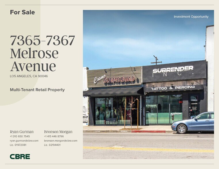 7365 Melrose Ave, Los Angeles, CA en venta - Foto del edificio - Imagen 1 de 11