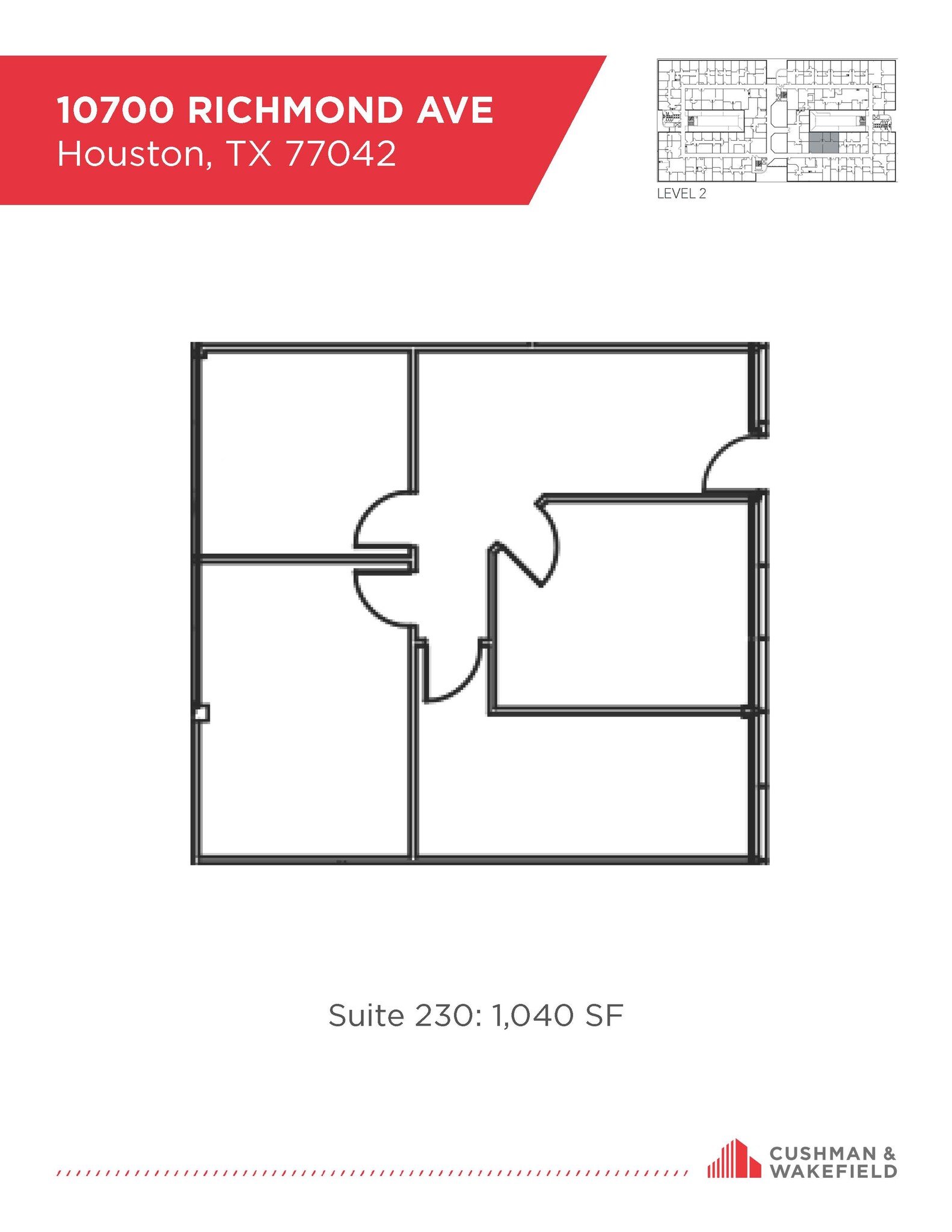 10700 Richmond Ave, Houston, TX en alquiler Plano de la planta- Imagen 1 de 1