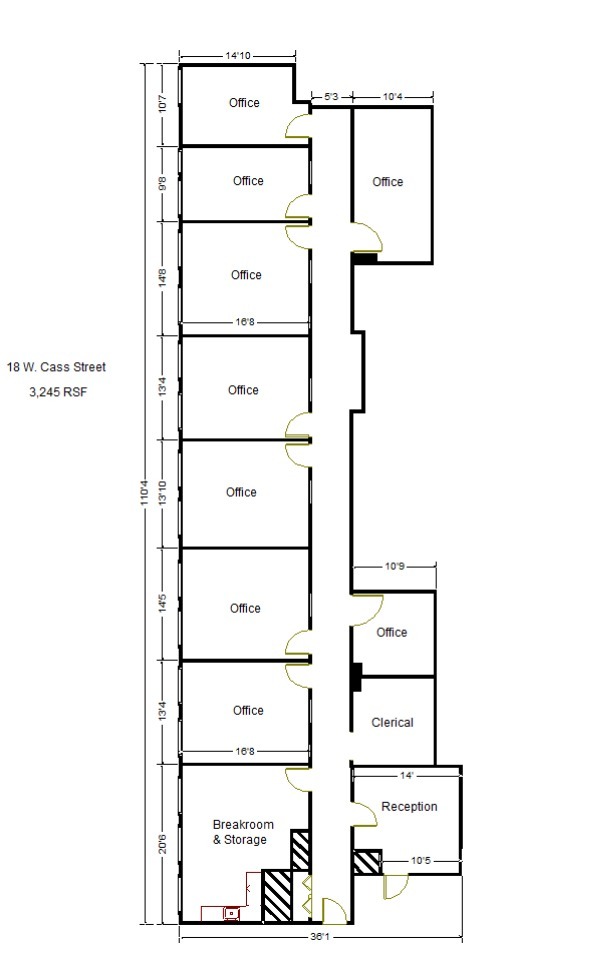 2-24 W Cass St, Joliet, IL en alquiler Plano de la planta- Imagen 1 de 1