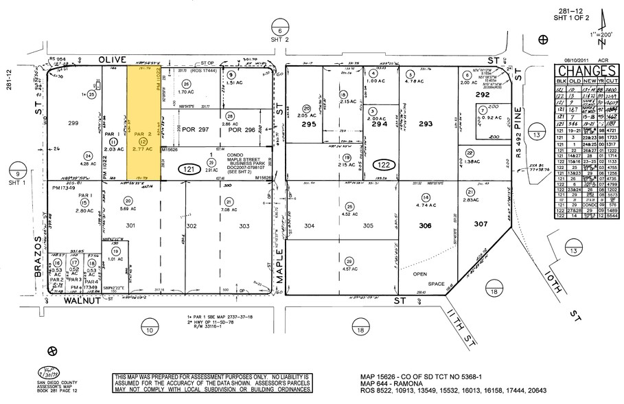 1210 Olive St, Ramona, CA en alquiler - Plano de solar - Imagen 2 de 4