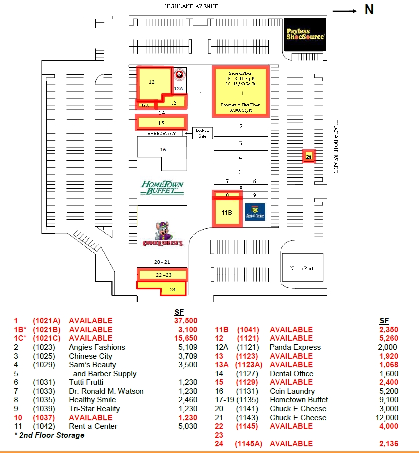 1019-1199 Highland Ave, National City, CA en alquiler Plano del sitio- Imagen 1 de 1