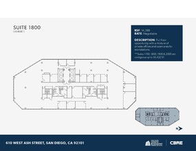 610 W Ash St, San Diego, CA en alquiler Plano de la planta- Imagen 1 de 1