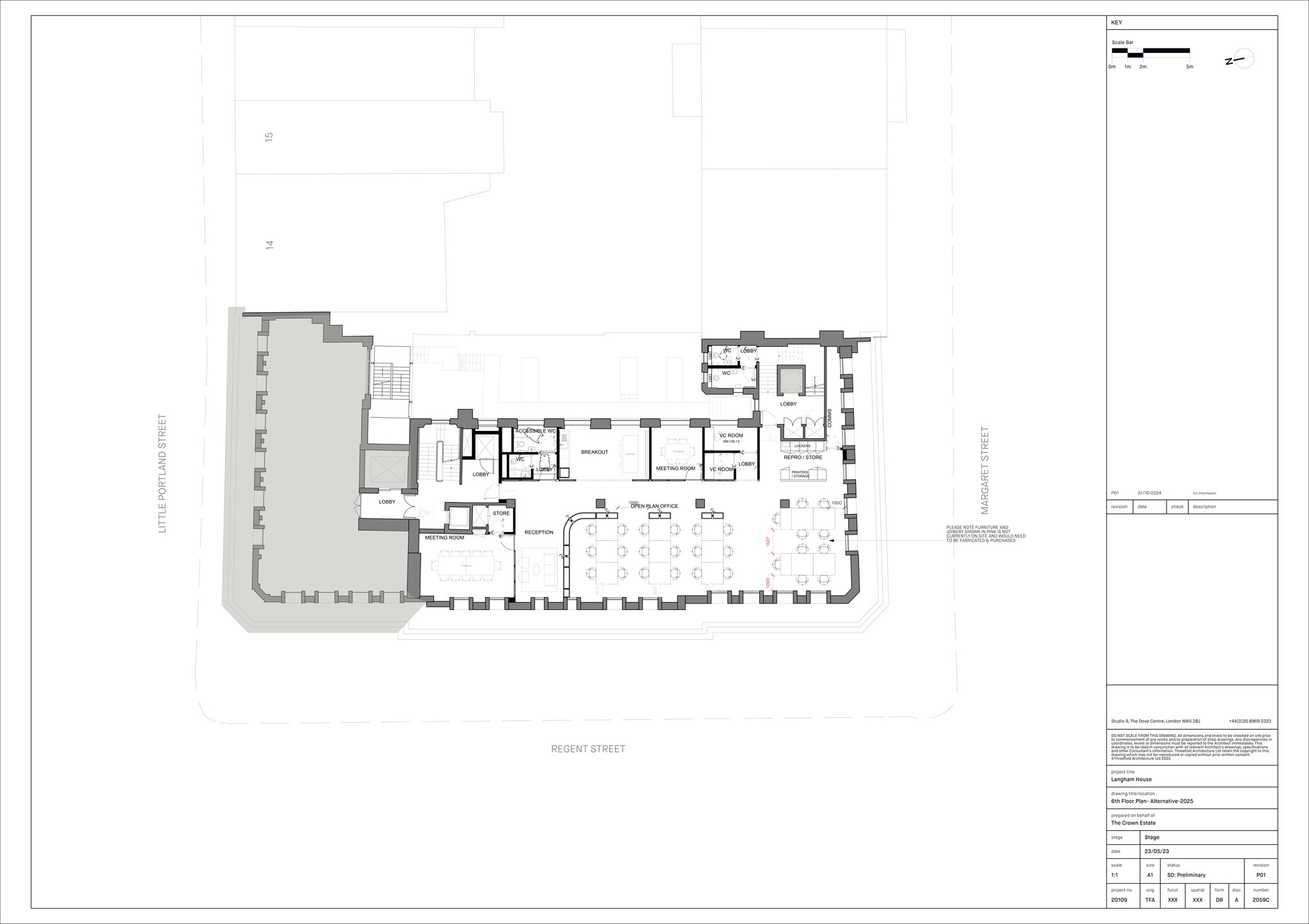 12 Little Portland St, London en alquiler Plano del sitio- Imagen 1 de 10