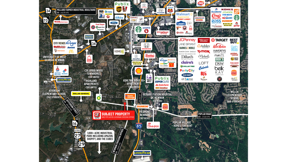 NWQ Poplar & Newnan Crossing Bypass Rd, Newnan, GA en venta - Foto del edificio - Imagen 3 de 5