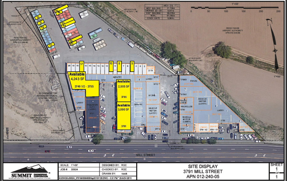 3749-3795 Mill St, Reno, NV en alquiler - Plano del sitio - Imagen 3 de 8