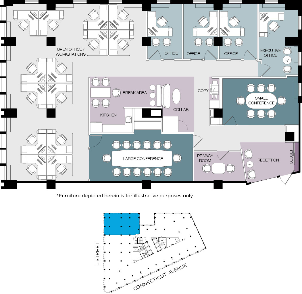 1025 Connecticut Ave NW, Washington, DC en alquiler Plano de la planta- Imagen 1 de 1