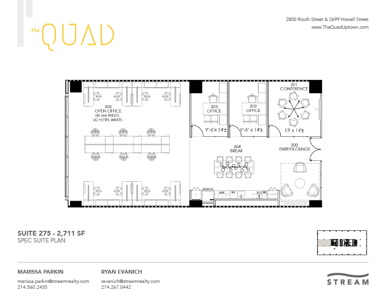 2699 Howell St, Dallas, TX en alquiler Plano de la planta- Imagen 1 de 2