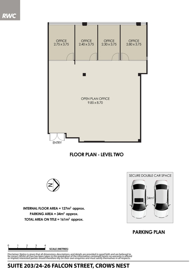 24-26 Falcon St, Crows Nest, NSW 2065 - Unidad 203 - - Plano de la planta - Image 1 of 4