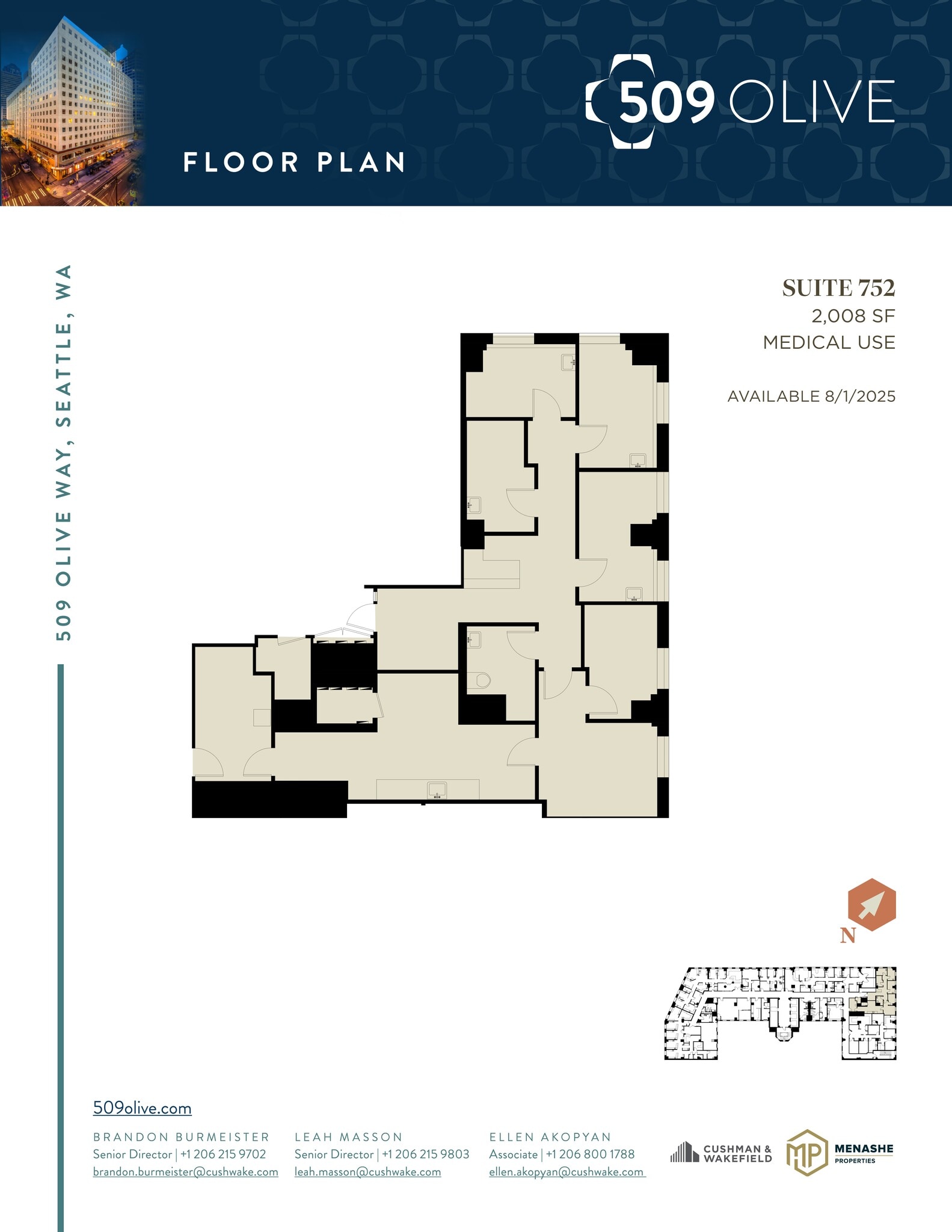 509 Olive Way, Seattle, WA en alquiler Plano de la planta- Imagen 1 de 1