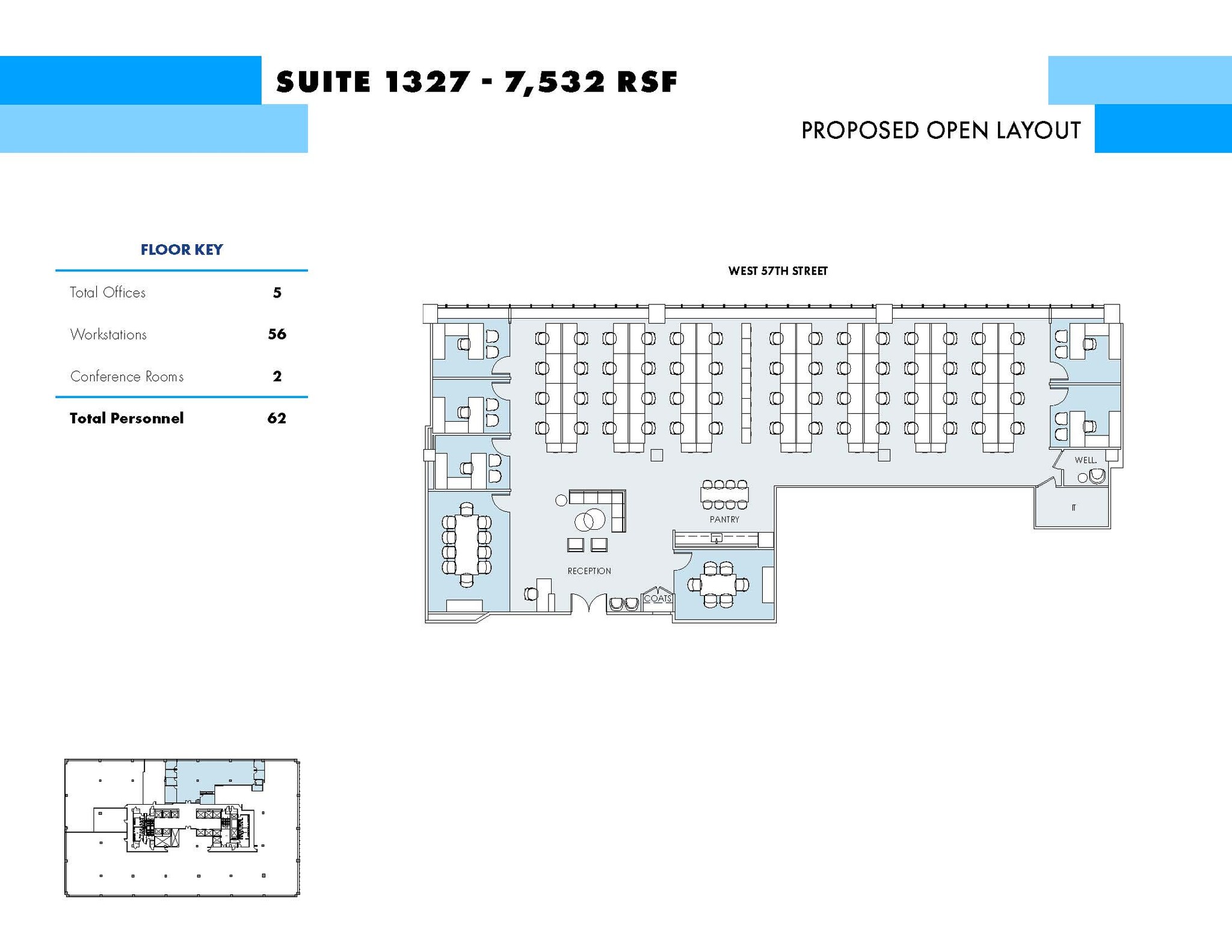 555 W 57th St, New York, NY en alquiler Plano de la planta- Imagen 1 de 2