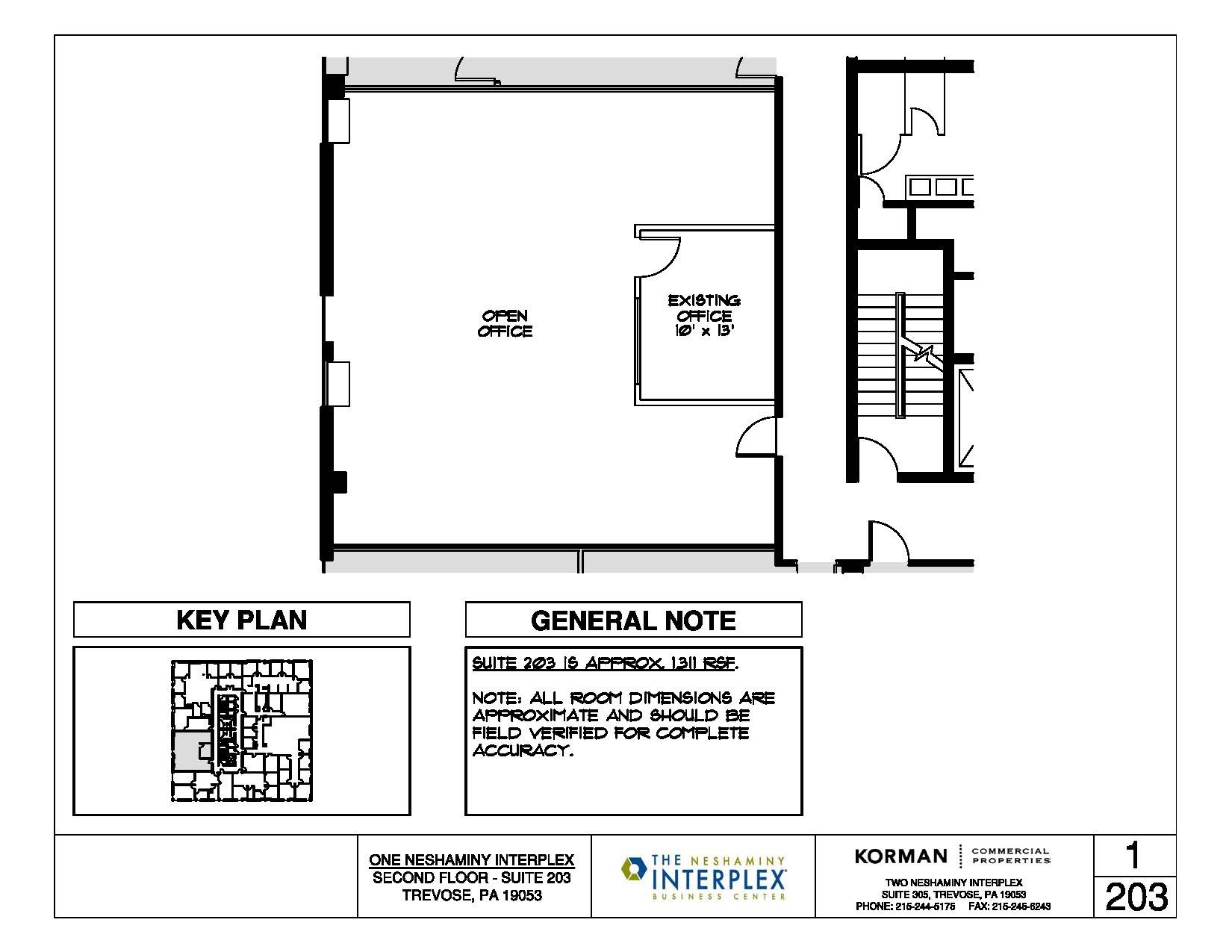 1 Neshaminy Interplex, Trevose, PA en alquiler Plano de la planta- Imagen 1 de 2