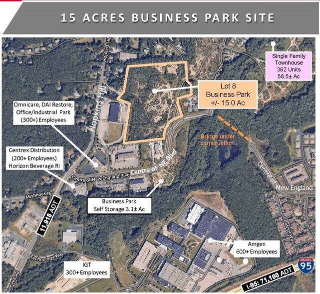 Centre of New England Boulevard Lot 8, Coventry, RI en venta - Vista aérea - Imagen 1 de 2