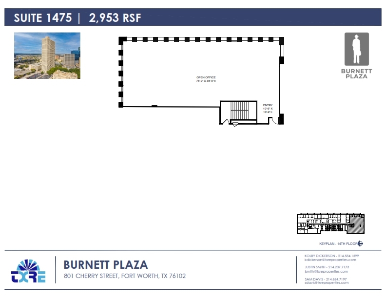 801 Cherry St, Fort Worth, TX en alquiler Plano de la planta- Imagen 1 de 1