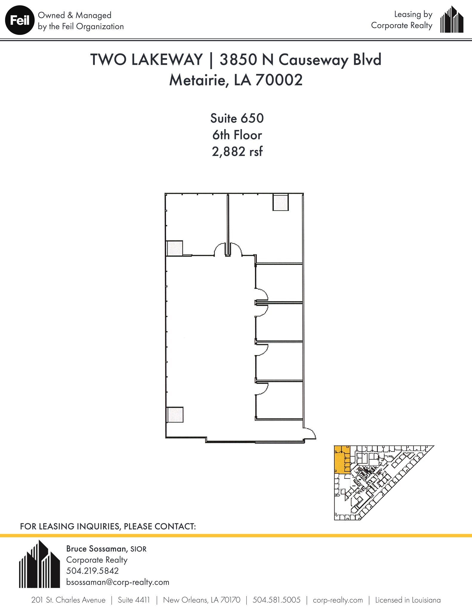 3900 N Causeway Blvd, Metairie, LA en alquiler Plano del sitio- Imagen 1 de 1