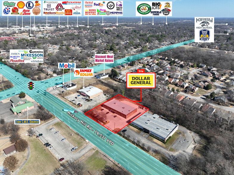 4222 Hickory Hill Rd, Memphis, TN en venta - Vista aérea - Imagen 2 de 7