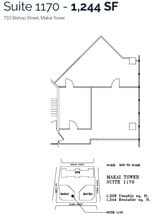 733 Bishop St, Honolulu, HI en alquiler Plano de la planta- Imagen 1 de 1