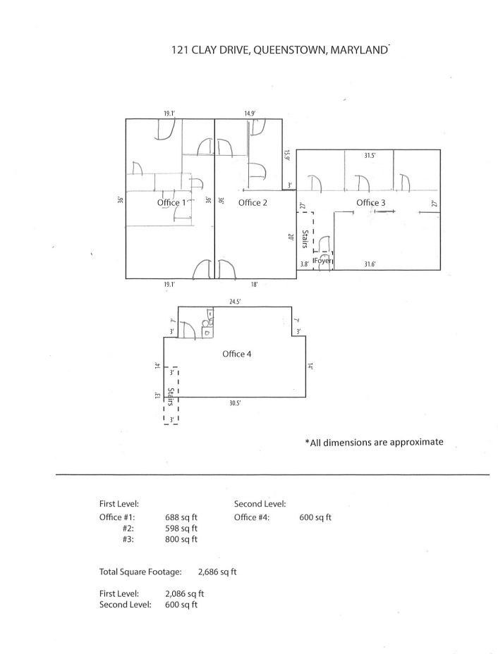 121 Clay Dr, Queenstown, MD en venta Plano de la planta- Imagen 1 de 1