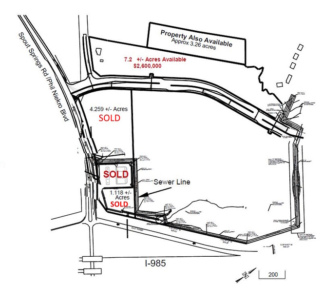 I-985 Exit 12, Flowery Branch, GA en venta - Plano del sitio - Imagen 2 de 3