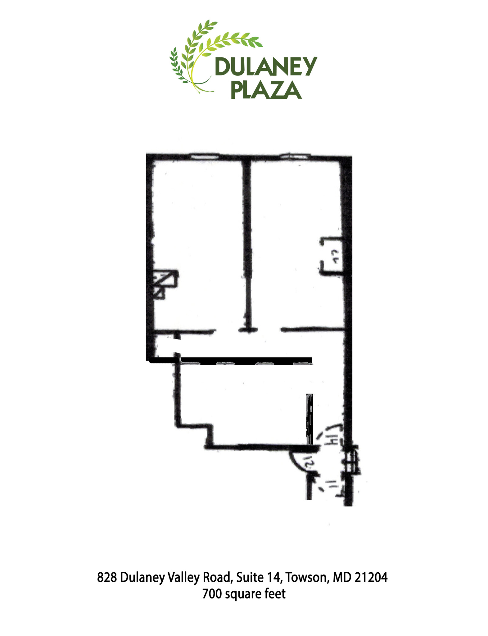 828 Dulaney Valley Rd, Towson, MD en alquiler Plano de la planta- Imagen 1 de 4