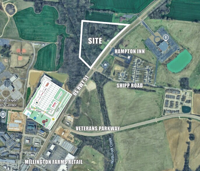 8839 US Highway 51 N, Millington, TN en venta - Vista aérea - Imagen 1 de 4