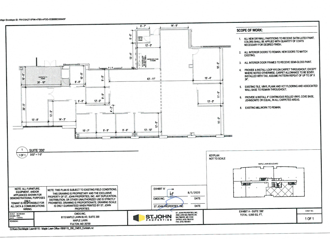 8115 Maple Lawn Blvd, Fulton, MD en alquiler Plano de la planta- Imagen 1 de 1