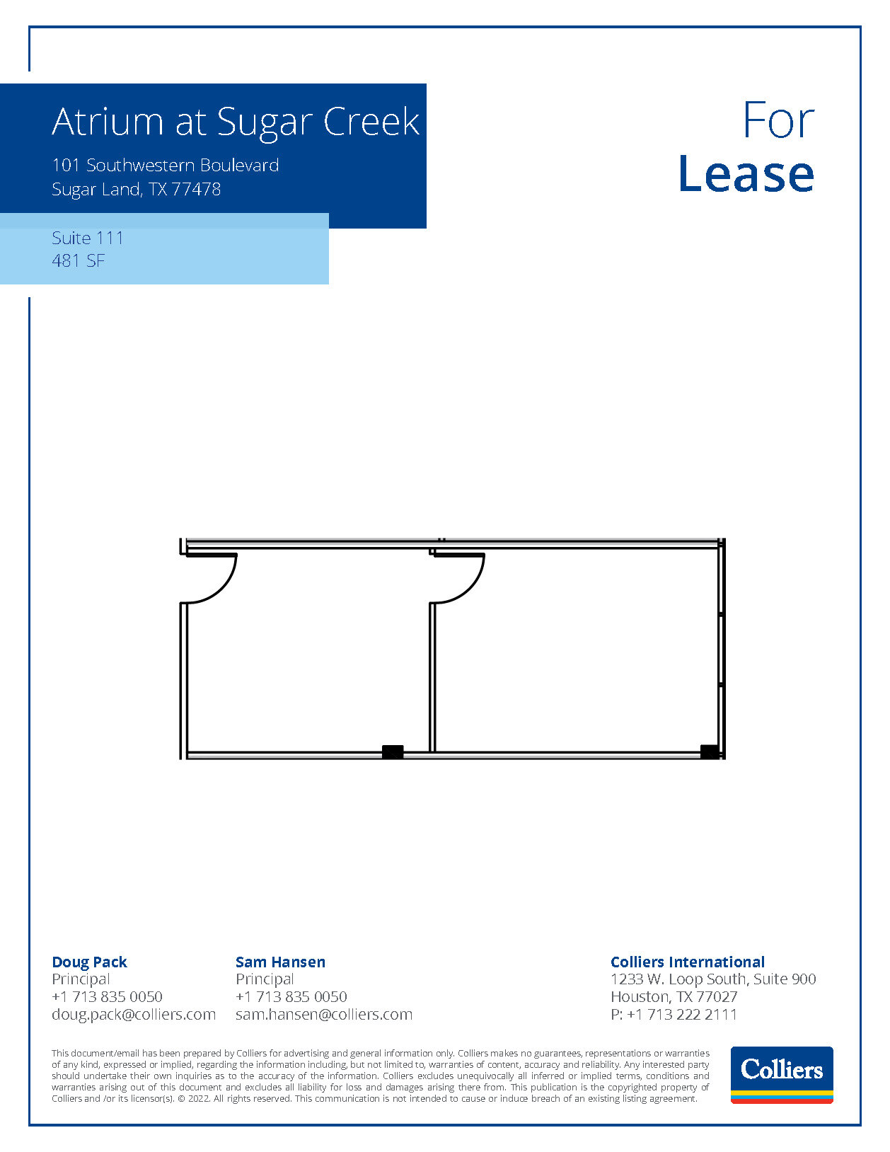 101 Southwestern Blvd, Sugar Land, TX en alquiler Plano de la planta- Imagen 1 de 1