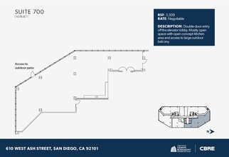 610 W Ash St, San Diego, CA en alquiler Plano de la planta- Imagen 1 de 1