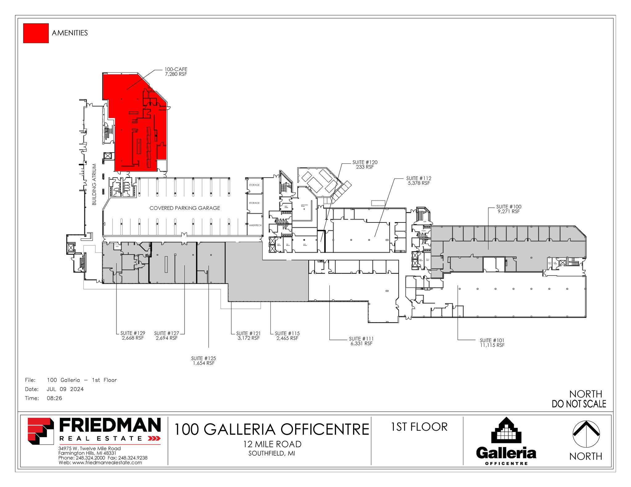 100 Galleria Officentre, Southfield, MI en venta Plano de la planta- Imagen 1 de 1