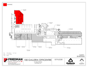 100 Galleria Officentre, Southfield, MI en venta Plano de la planta- Imagen 2 de 2