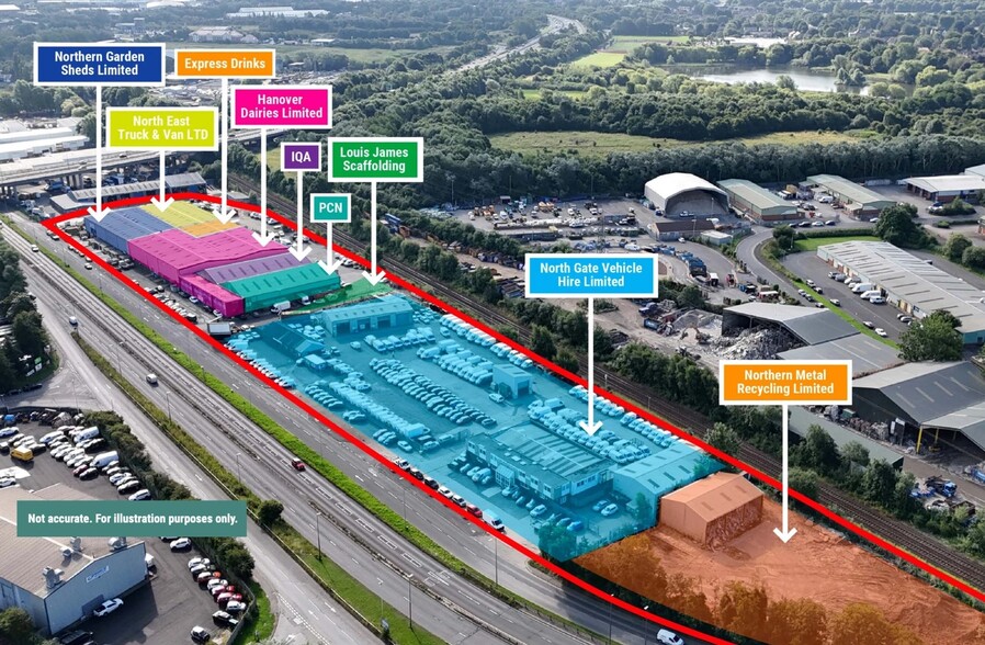 Chainbridge Rd, Blaydon On Tyne en venta - Vista aérea - Imagen 3 de 3