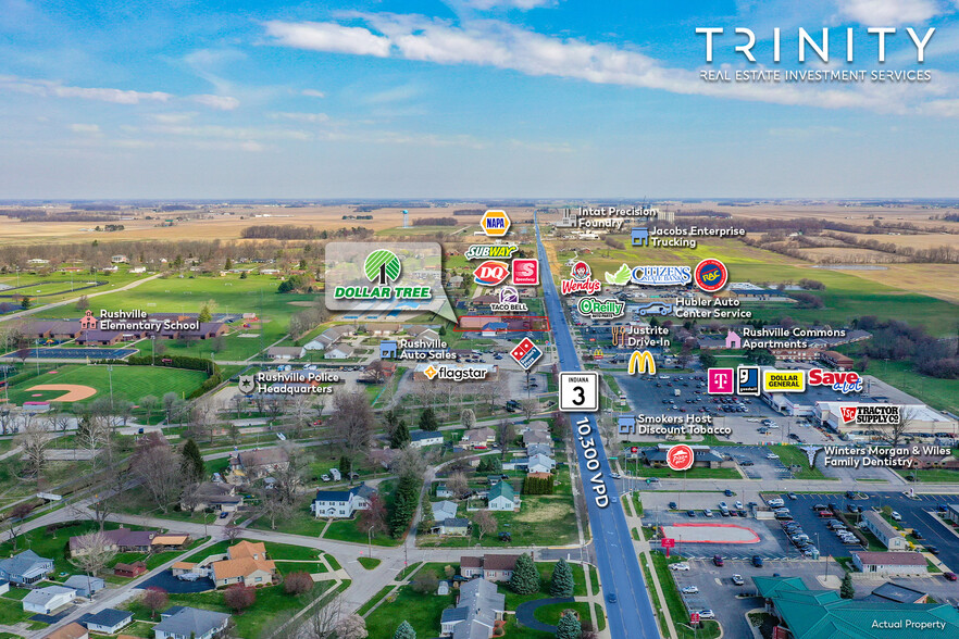 1707 N Main St, Rushville, IN en venta - Vista aérea - Imagen 3 de 4