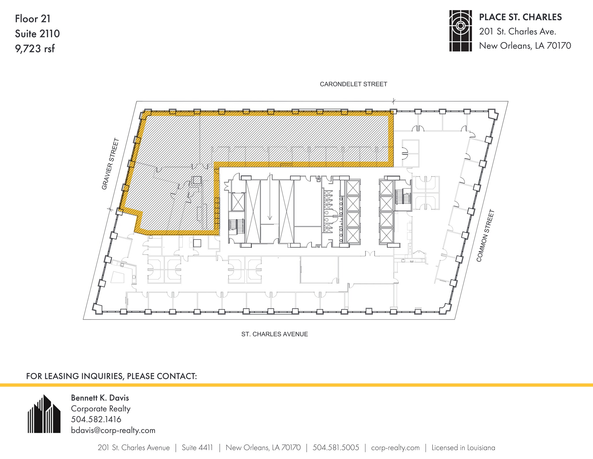 201 St. Charles Ave, New Orleans, LA en alquiler Plano del sitio- Imagen 1 de 1