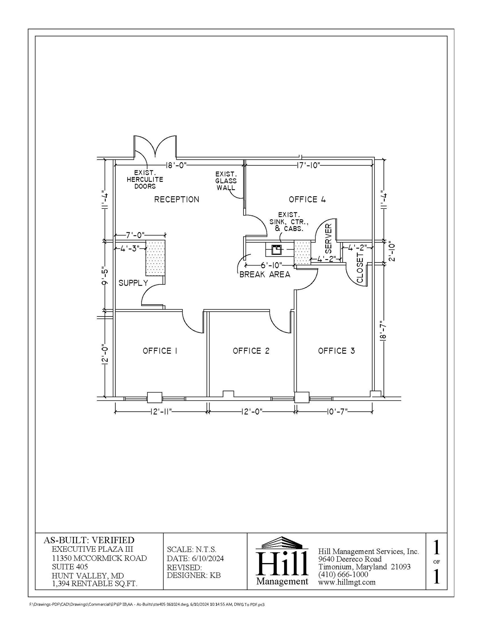 11350 McCormick Rd, Hunt Valley, MD en alquiler Plano de la planta- Imagen 1 de 1