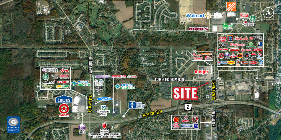 1116 Cooper Foster Park Rd, Amherst, OH en venta - Vista aérea - Imagen 2 de 5