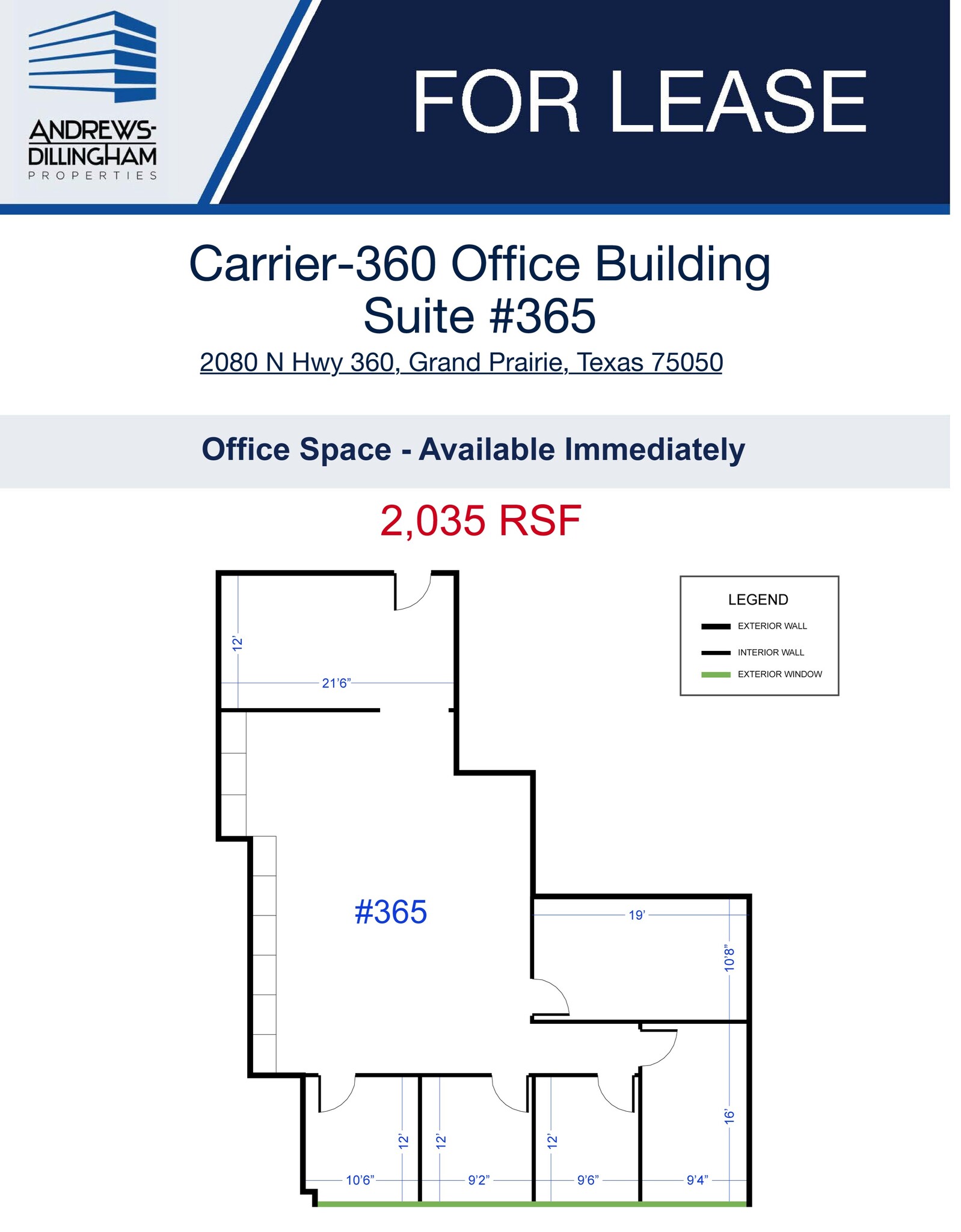 2080 N State Highway 360, Grand Prairie, TX en alquiler Plano de la planta- Imagen 1 de 1