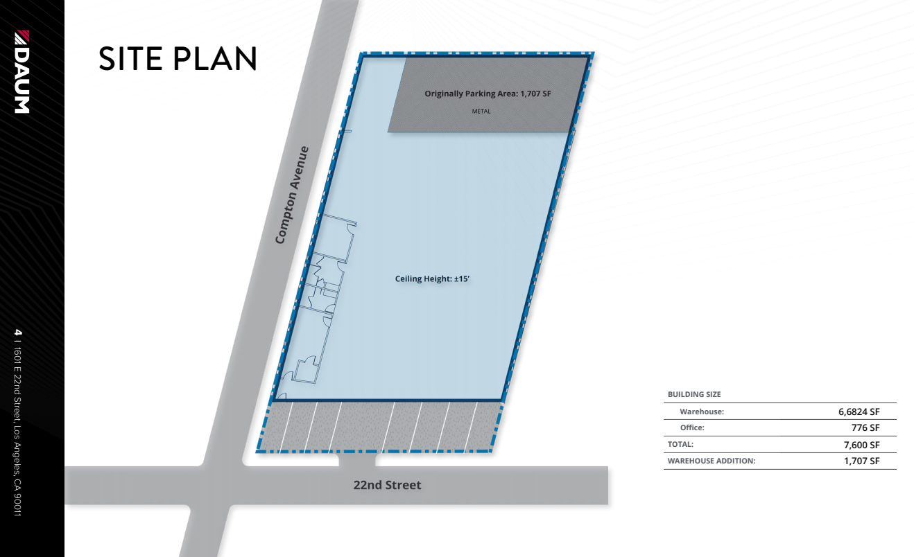 1601 E 22nd St, Los Angeles, CA en alquiler Plano de la planta- Imagen 1 de 1