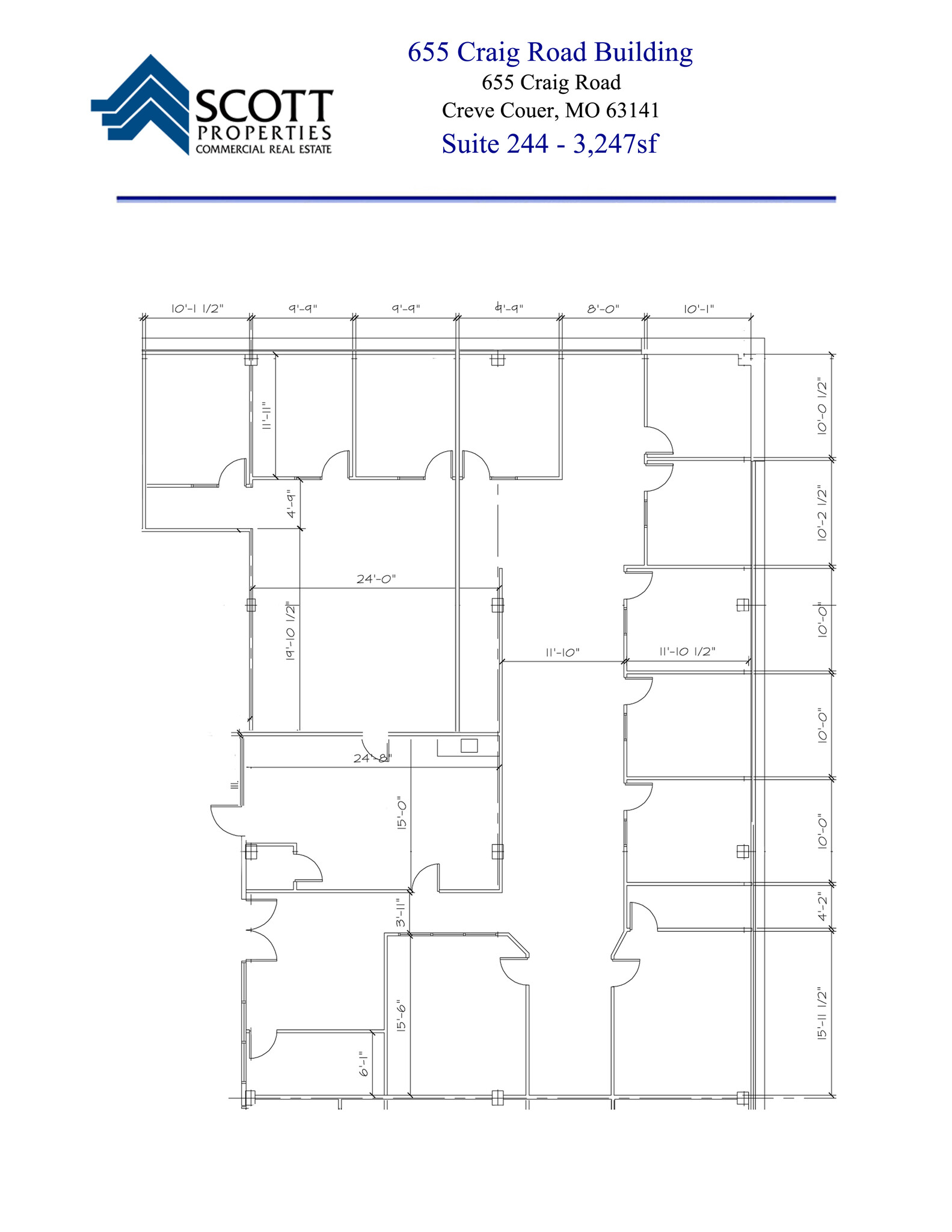 655 Craig Rd, Creve Coeur, MO en alquiler Plano de la planta- Imagen 1 de 10