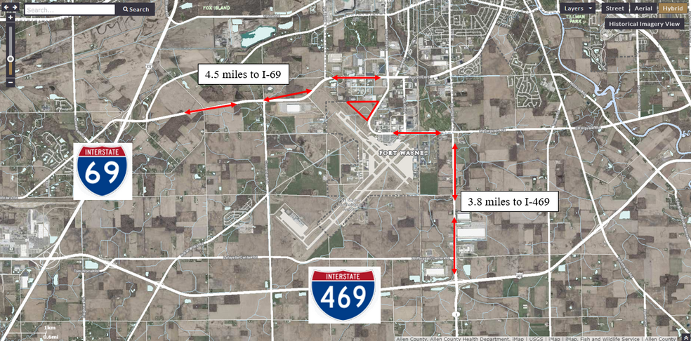 669 Airway, Fort Wayne, IN en venta - Vista aérea - Imagen 2 de 2