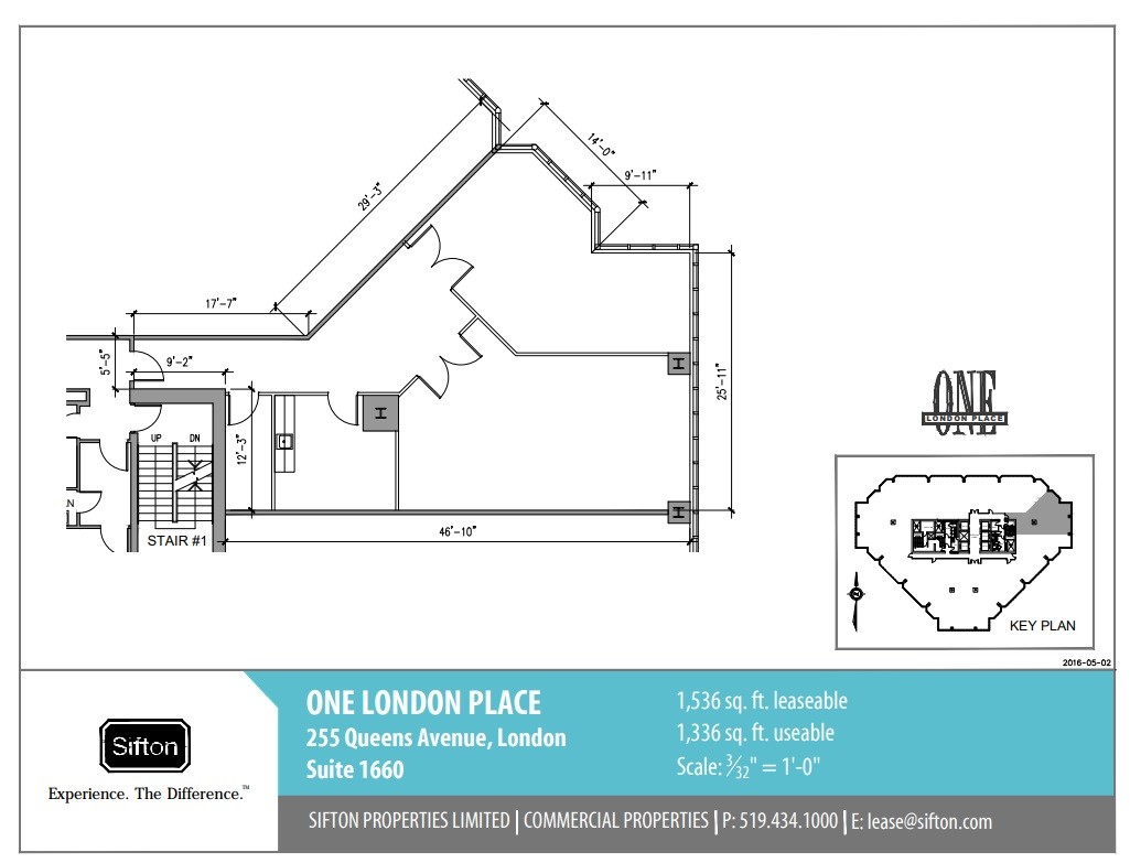 255 Queens Ave, London, ON en alquiler Plano de la planta- Imagen 1 de 1