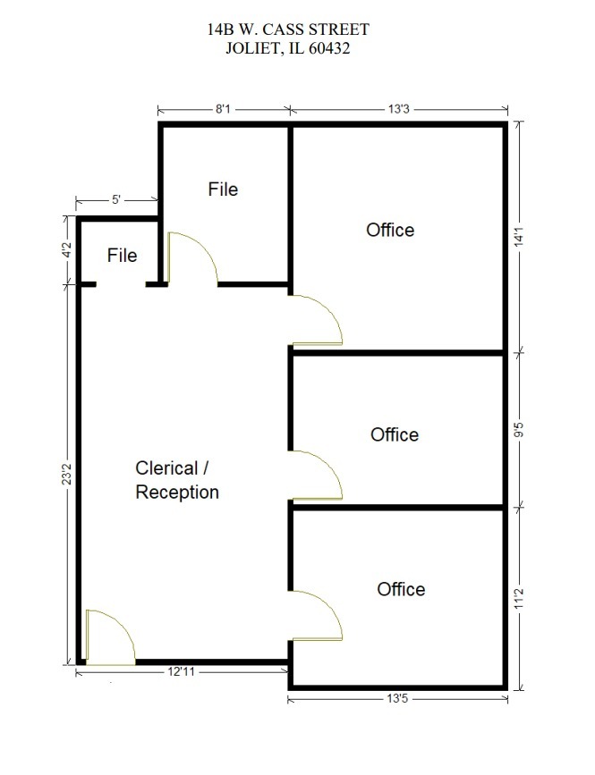 2-24 W Cass St, Joliet, IL en alquiler Plano de la planta- Imagen 1 de 1