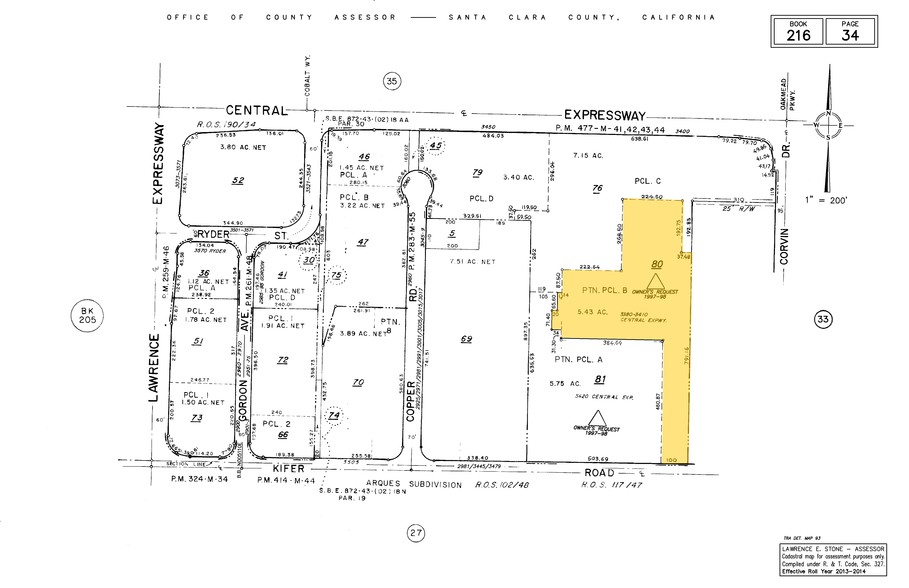 3380 Central Expy, Santa Clara, CA en alquiler - Plano de solar - Imagen 1 de 1