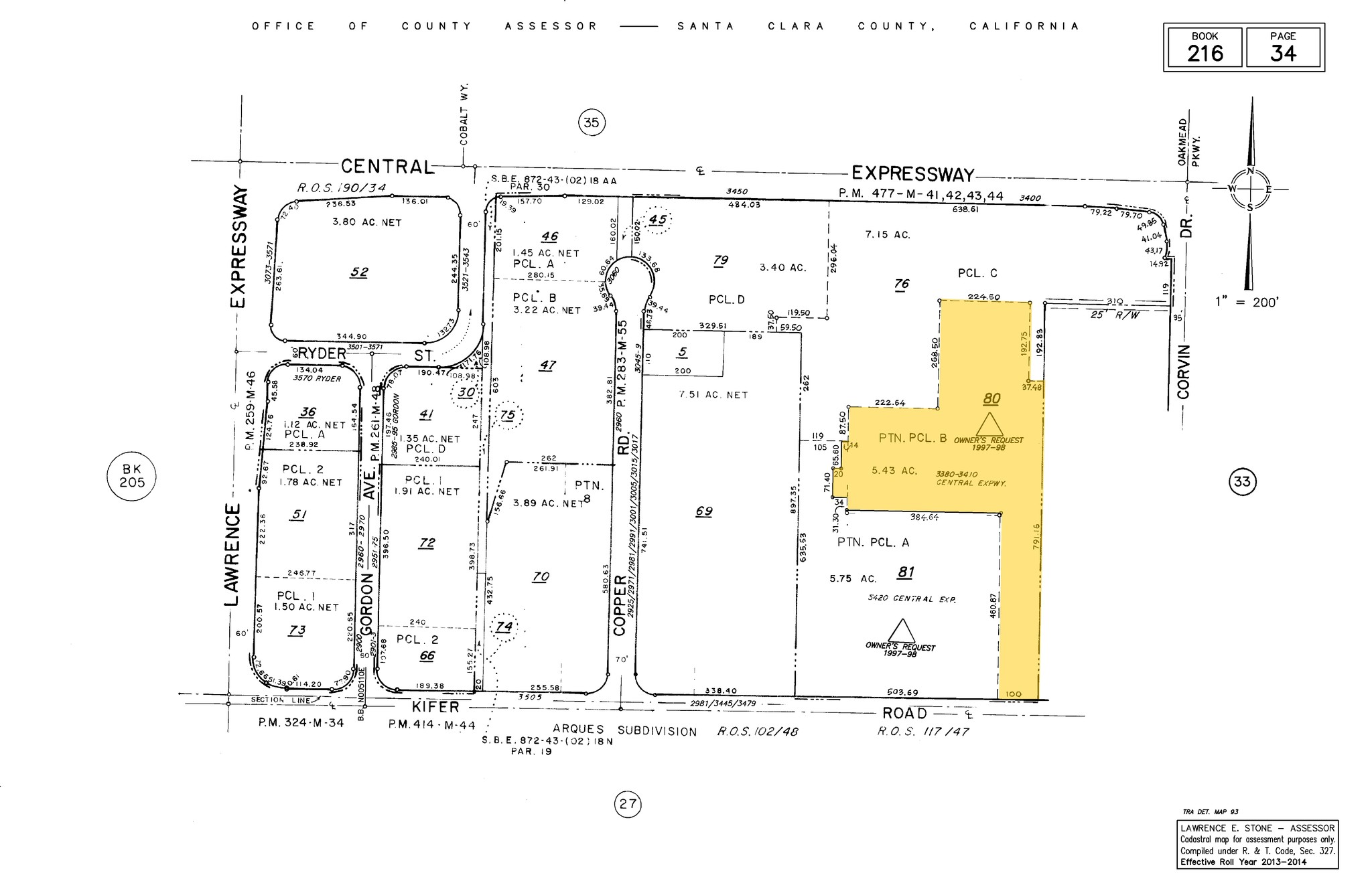 3380 Central Expy, Santa Clara, CA en alquiler Plano de solar- Imagen 1 de 2