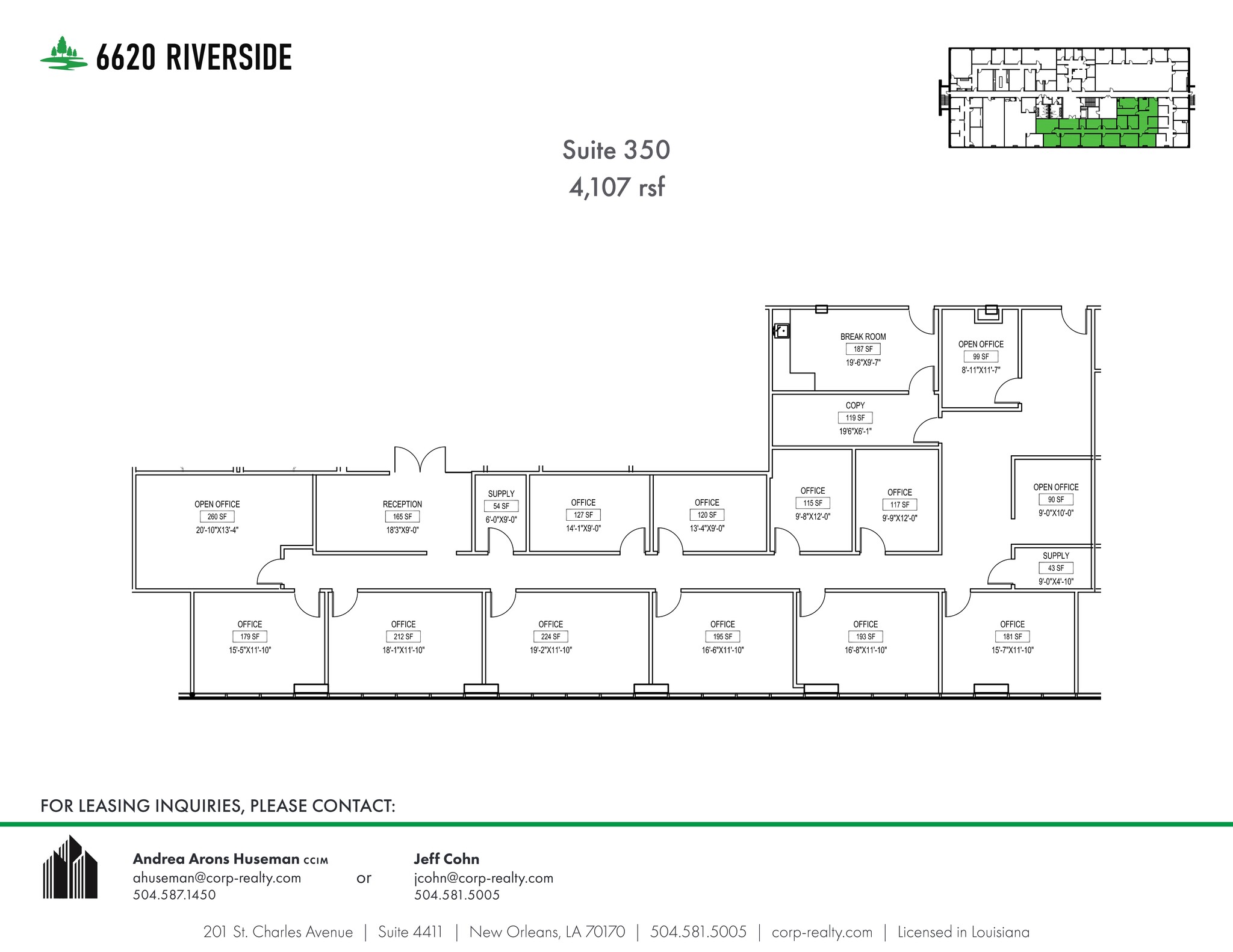 6660 Riverside Dr, Metairie, LA en alquiler Plano del sitio- Imagen 1 de 1