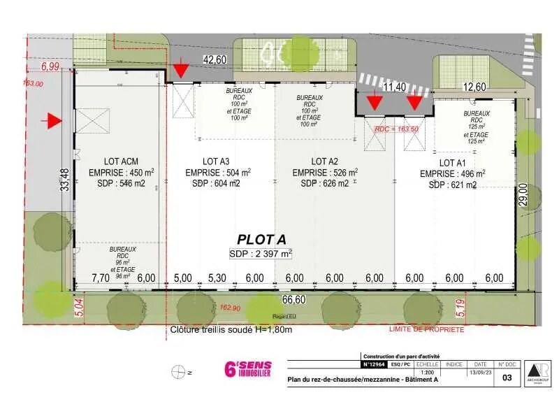 Oficina en OULLINS-PIERRE-BÉNITE en alquiler Plano de la planta- Imagen 1 de 7