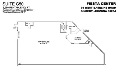 75 W Baseline Rd, Gilbert, AZ en alquiler Plano de la planta- Imagen 1 de 1